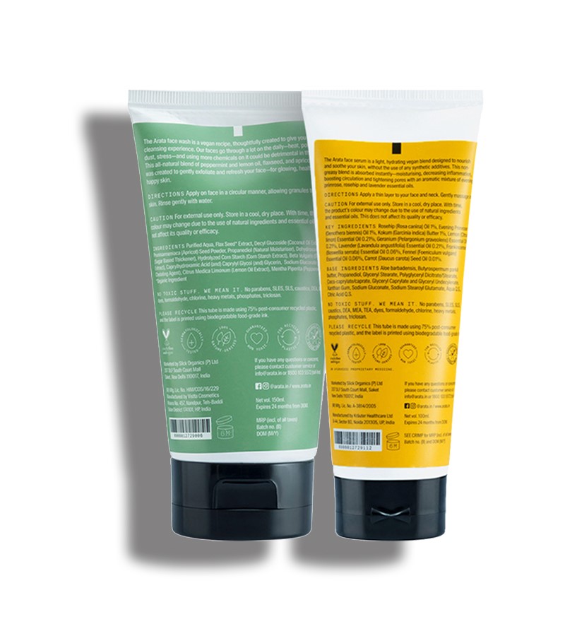Arata + face serums + face creams + Natural Anti-Aging Face Kit For Men & Women with Face Serum & Face Wash + 250ml + shop