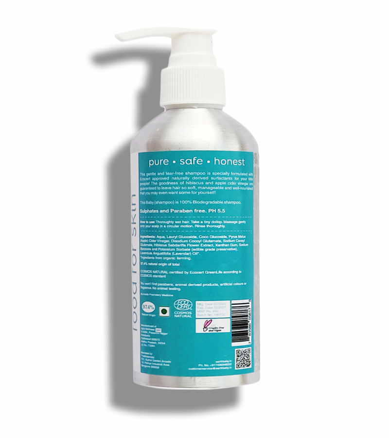 earthBaby + baby bath & shampoo + 97.4% Certified Natural origin Baby Shampoo, No Tears + 275ml + shop