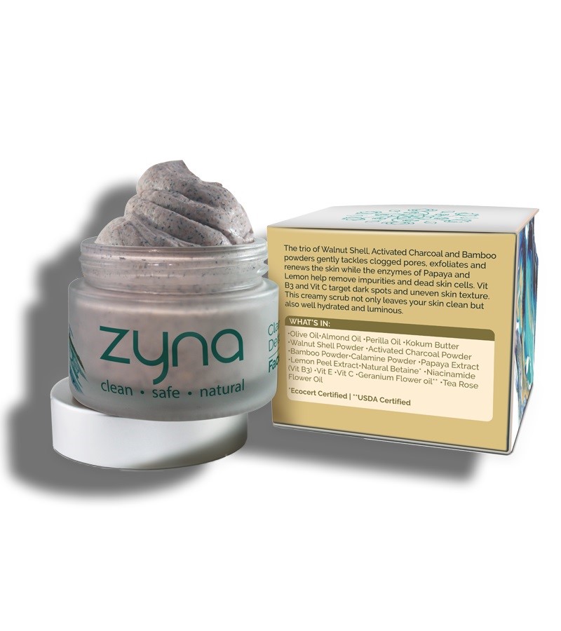 Zyna + face wash + scrubs + Deep Cleansing Milk & Clarifying Face Scrub + 150ml + online