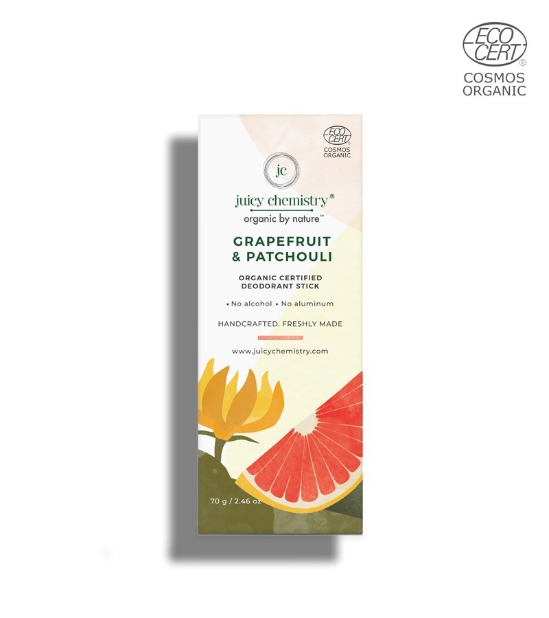 Juicy Chemistry + deodorant + Organic Grapefruit & Patchouli Deodorant Stick + 70gm + online