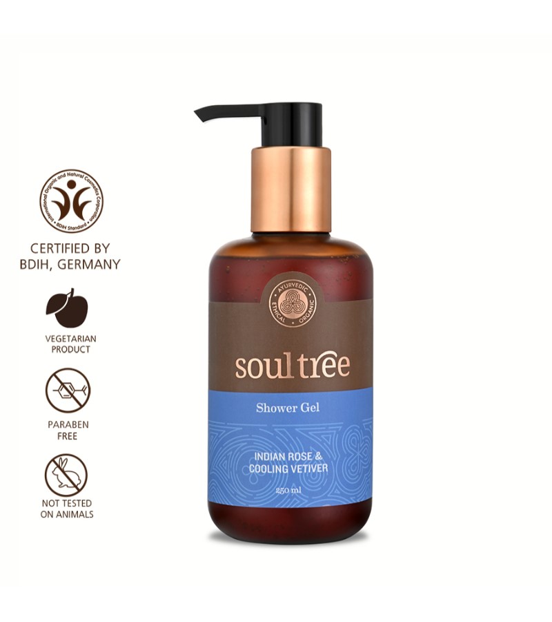 Soultree + body wash + Indian Rose & Cooling Vetiver Shower Gel + 250 ml + shop