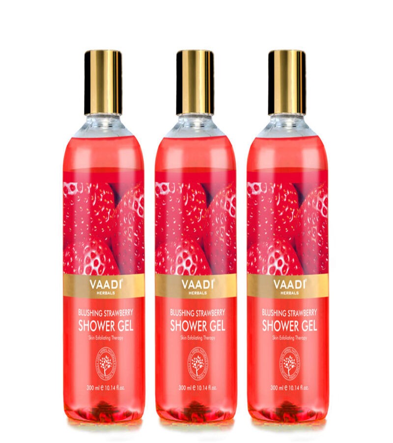 Vaadi Herbals + body wash + Blushing Strawberry Shower Gel + Pack of 3 + buy