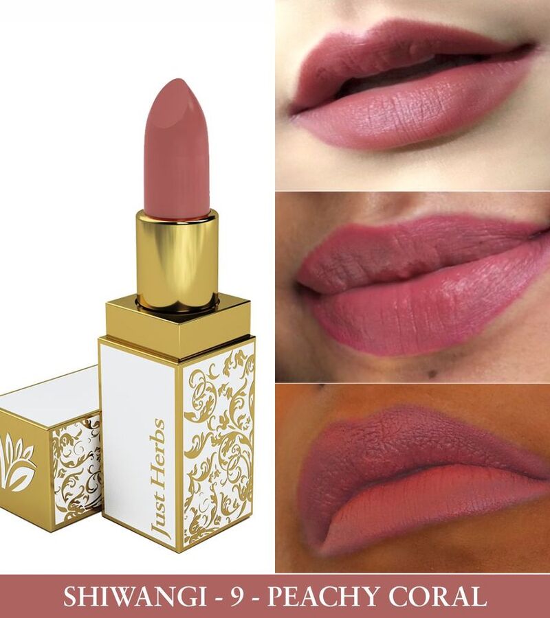 Just Herbs + lips + Herb Enriched Ayurvedic Lipstick + Peachy Coral + shop