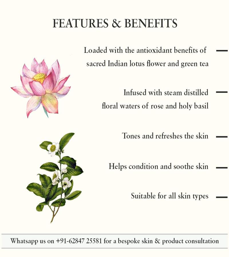 Just Herbs + toners + mists + Sacred Lotus - Green Tea Skin Recovery Toner + 100ml + online
