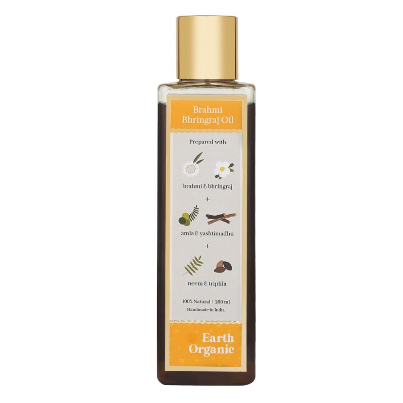 Earth Organic + hair oil + serum + Brahmi Bhringraj Oil + 200ml + buy