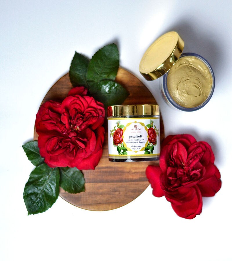 Just Herbs + peels & masks + Value Pack: Aloe Vera Face Gel + Petal soft Anti-Tan Rose Face Pack + 130g + online