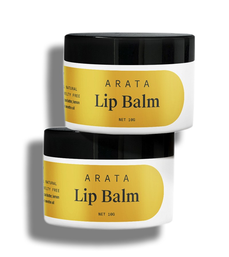 Arata + lip balms & butters + Natural Lip balm for dry, chapped lips with Intense Moisturizing  (10gm Pack of 2) + 20gm + buy