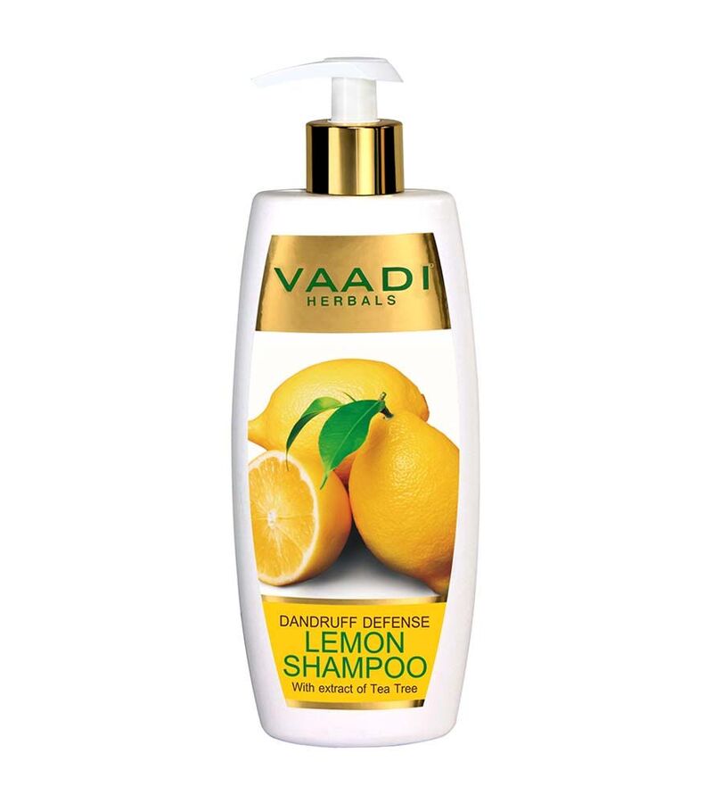 Vaadi Herbals + shampoo + Dandruff Defense Lemon Shampoo with Extracts of Tea Tree + Pack of 3 + discount