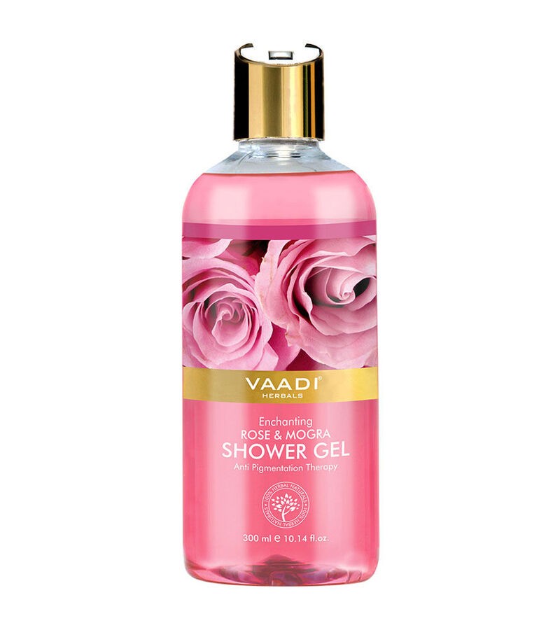Vaadi Herbals + body wash + Enchanting Rose & Mogra Shower Gel + Pack of 3 + shop