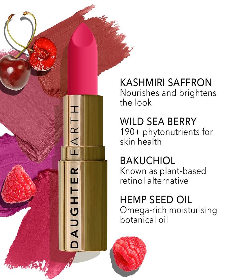 Daughter Earth + lips + Phytonutrient Lipstick + Coral Sunset + online