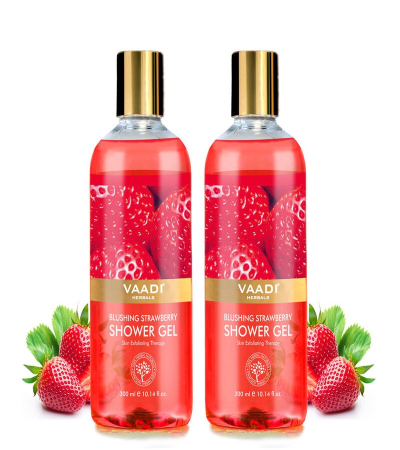 Vaadi Herbals + body wash + Blushing Strawberry Shower Gel + Pack of 2 + shop