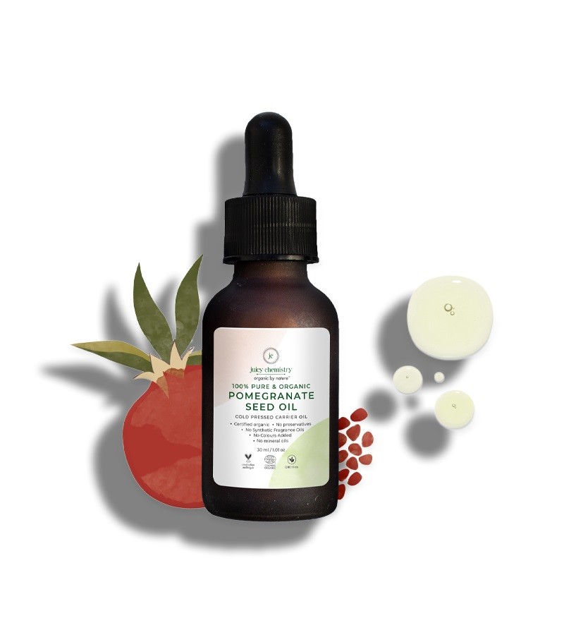 Juicy Chemistry + ayurvedic oils + 100% Organic Pomegranate Cold Pressed Carrier Oil + 30 ml + online