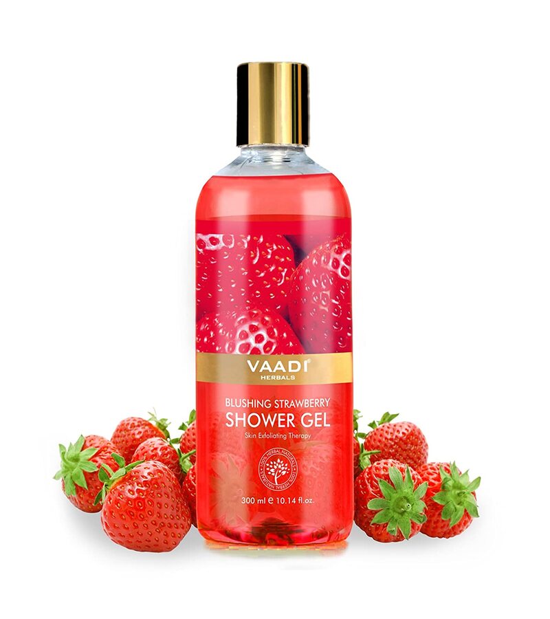 Vaadi Herbals + body wash + Blushing Strawberry Shower Gel + 300ml + shop
