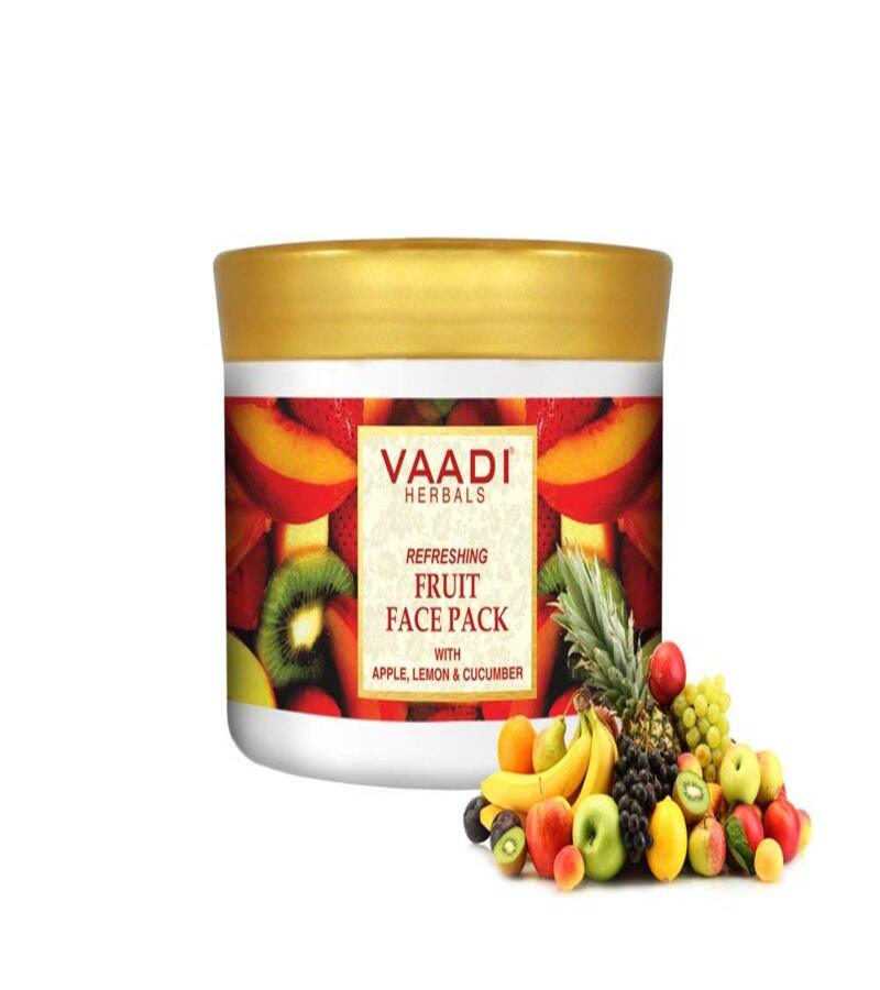 Vaadi Herbals + peels & masks + Refreshing Fruit Face Pack with Apple Lemon & Cucumber + 600g + shop