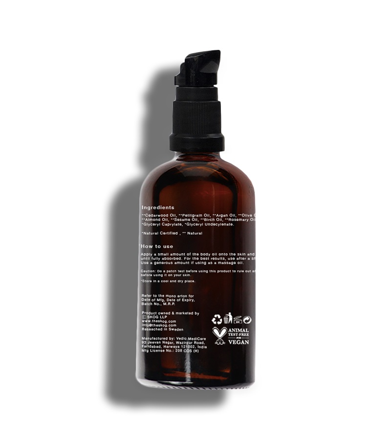Skog + body oils + Cedarwood / Petitgrain Body Oil + 100 ml + discount