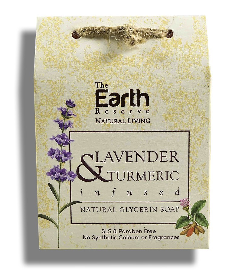 The Earth Reserve + soaps + liquid handwash + Lavender & Turmeric Infused  Natural Glycerin Soap + 100 gm + shop