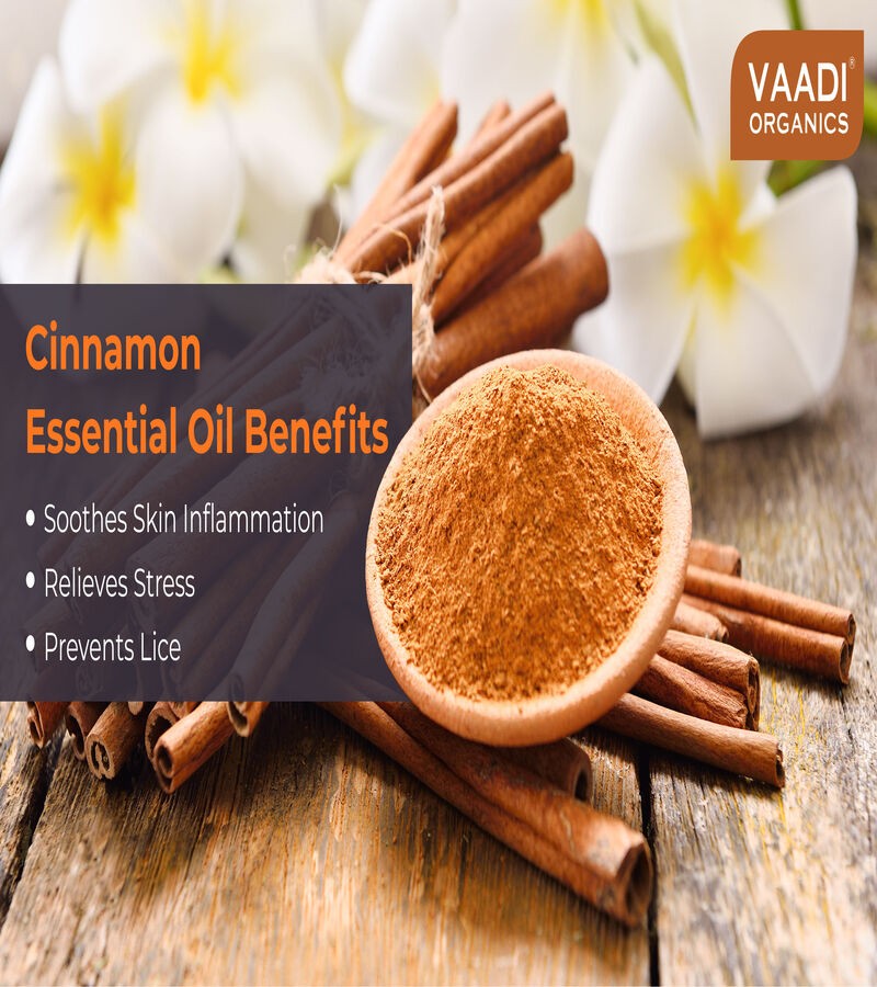 Vaadi Herbals + essential oils + Cinnamon Essential Oil - Soothes Skin Inflammation, Relieves Stress & Anxiety & Improves Concentration - 100% Pure Therapeutic Grade + 10 ml + discount