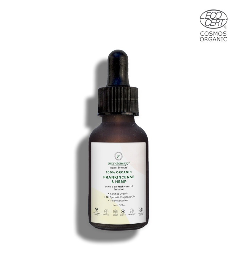 Juicy Chemistry + face oils + 100% Organic Frankincense & Hemp Facial Oil + 30 ml + buy
