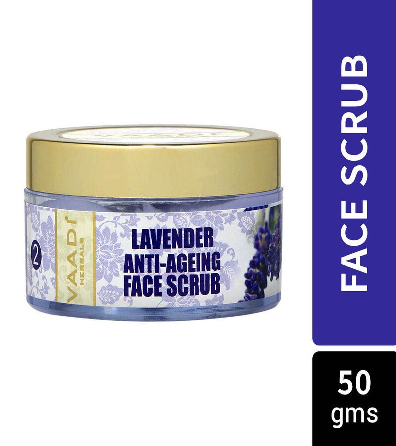 Vaadi Herbals + face wash + scrubs + Lavender Anti-Ageing Face Scrub + 50g + shop