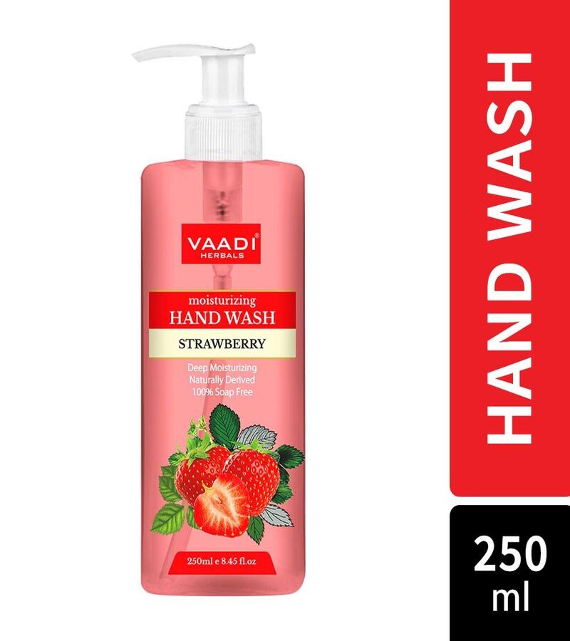 Vaadi Herbals + soaps + liquid handwash + Deep Moisturizing Strawberry Hand Wash + 250 ml + discount