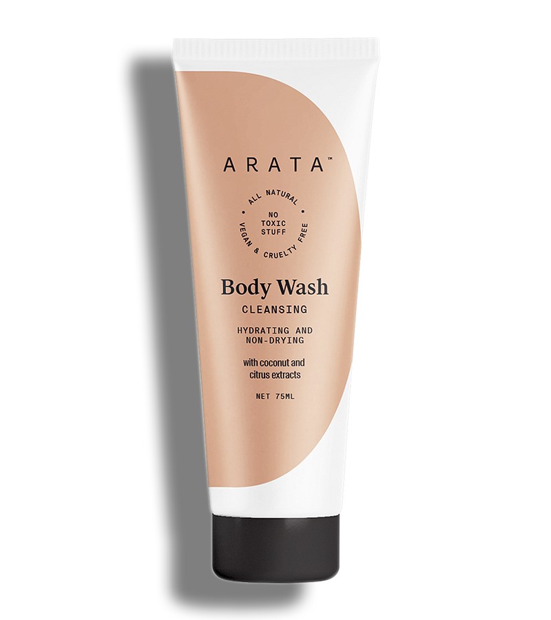 Arata + body wash + Natural Hydrating & Non-Drying Body Wash With Coconut & Citrus Extracts + 75 ml + buy