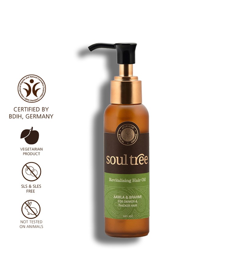 Soultree + hair oil + serum + Revitalising Hair Oil with Aamla & Brahmi + 120 ml + shop