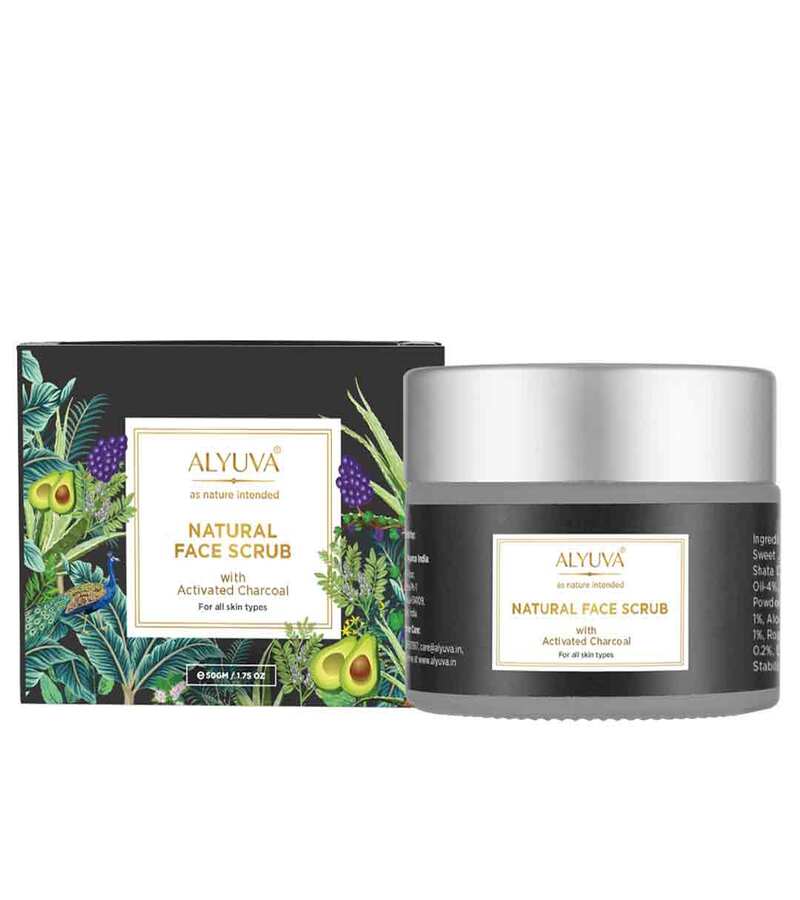 Alyuva + face wash + scrubs + Herbal Face Scrub with Activated Charcoal + 50gm + deal