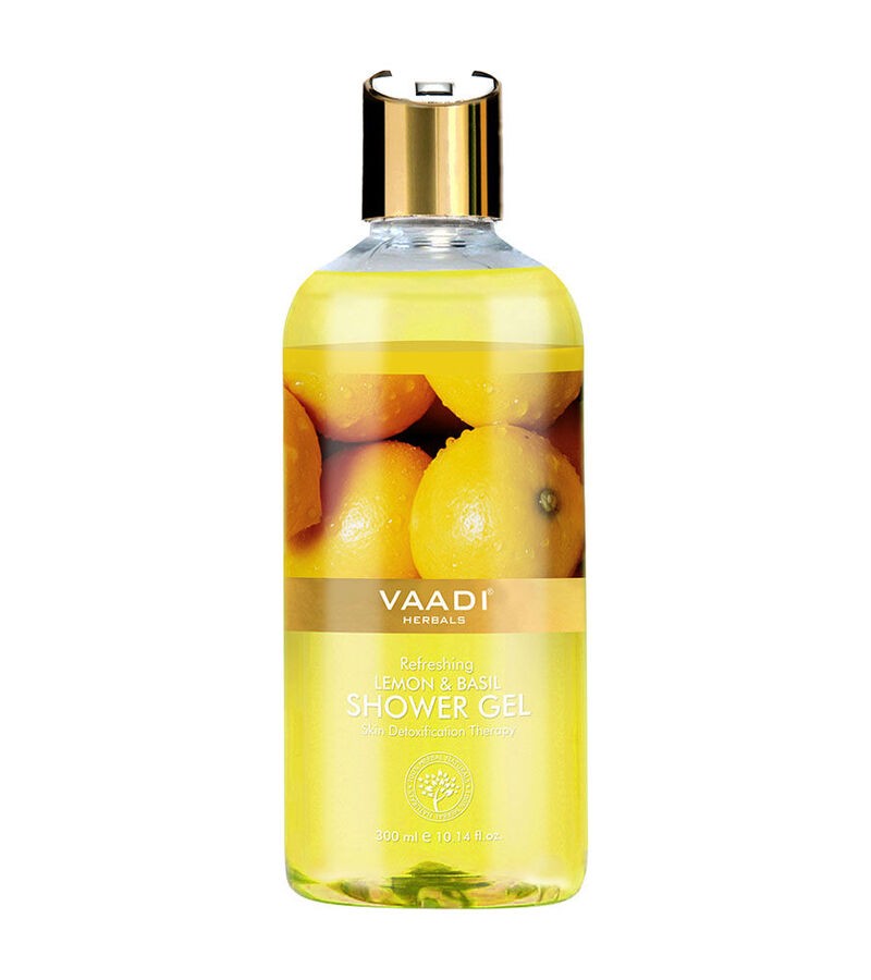 Vaadi Herbals + body wash + Refreshing Lemon & Basil Shower Gel + Pack of 3 + discount