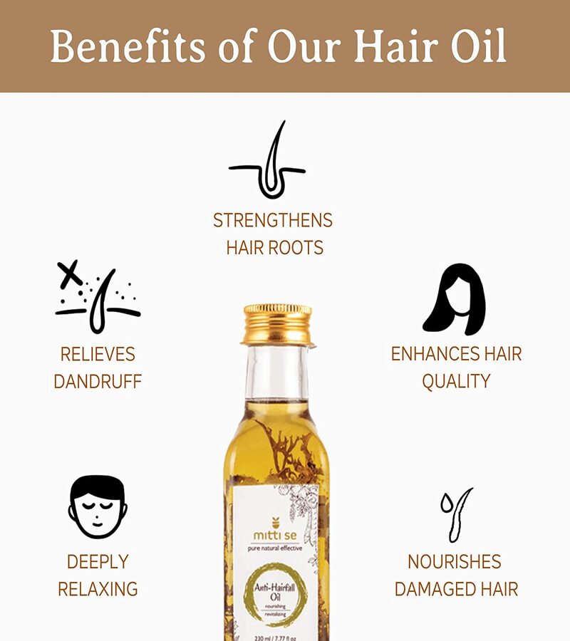 Mitti Se + oils + serums + Anti-Hair fall Oil: Reduce Hair Fall + 230ml + deal