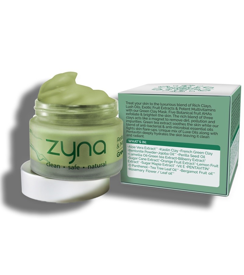 Zyna + peels & masks + Retexturing & Mattifying Green Clay Mask + 50 ml + discount