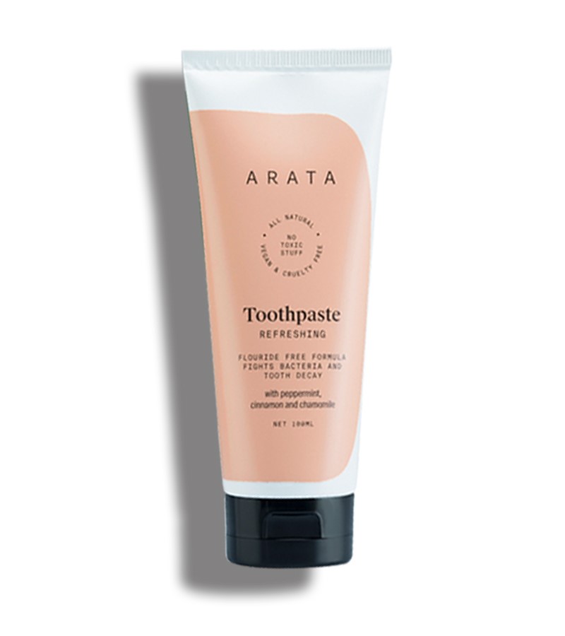 Arata + toothpaste & tabs + Natural Refreshing Toothpaste With Peppermint, Cinnamon & Chamomile (Pack of 2 ) - 100 ML each + 200ml + shop