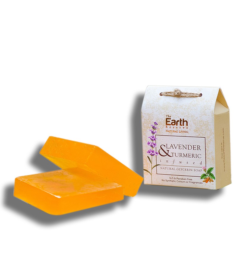 The Earth Reserve + soaps + liquid handwash + Lavender & Turmeric Infused  Natural Glycerin Soap + 100 gm + buy