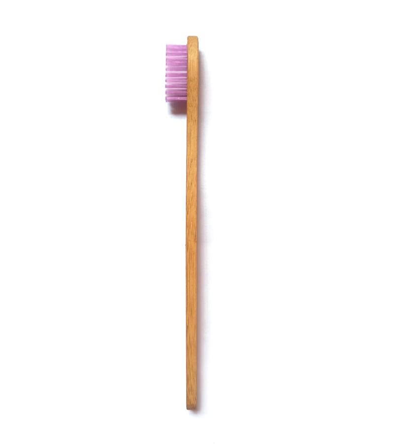 Bamboo India + tools + Bamboo Toothbrush with Red & Violet Medium Bristles + Pack of 2 + deal