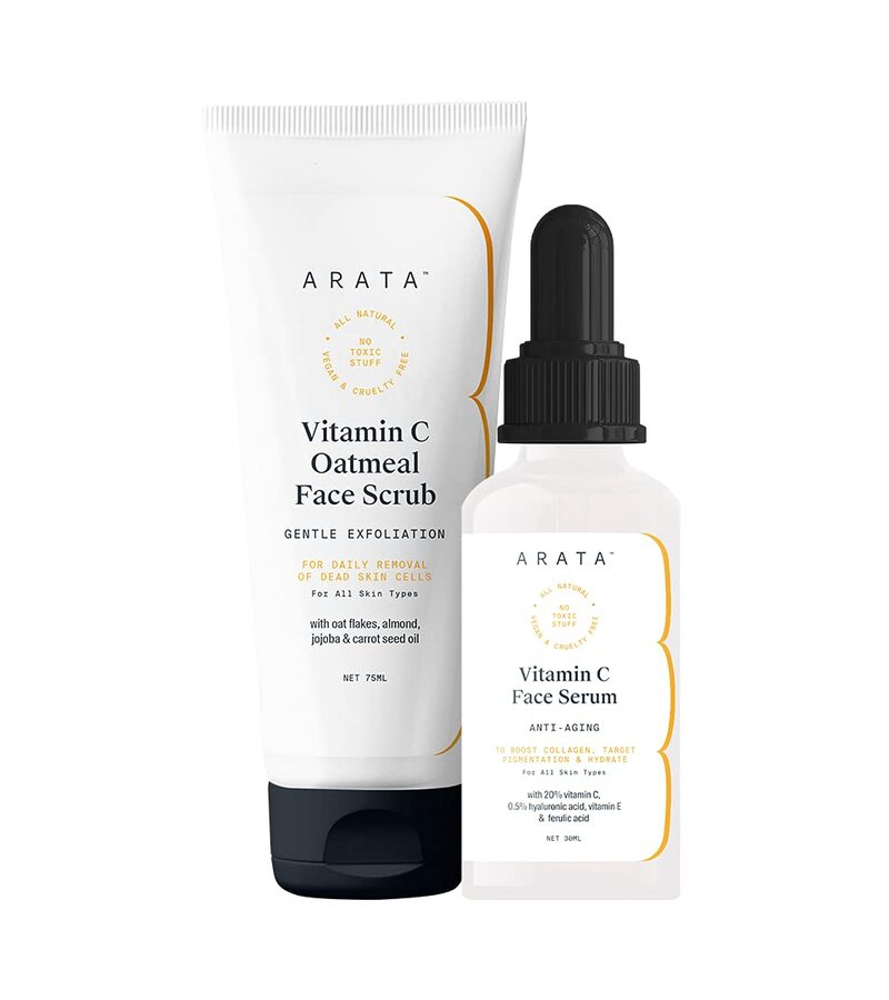 Arata + face wash + scrubs + Vitamin C Revitalize Face Regime + 105 ml + buy