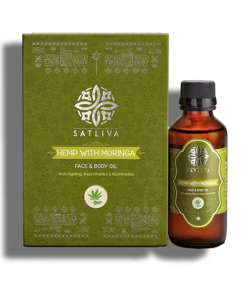 Satliva + face oils + Hemp with Moringa Face and Body oil + 100 ml + buy