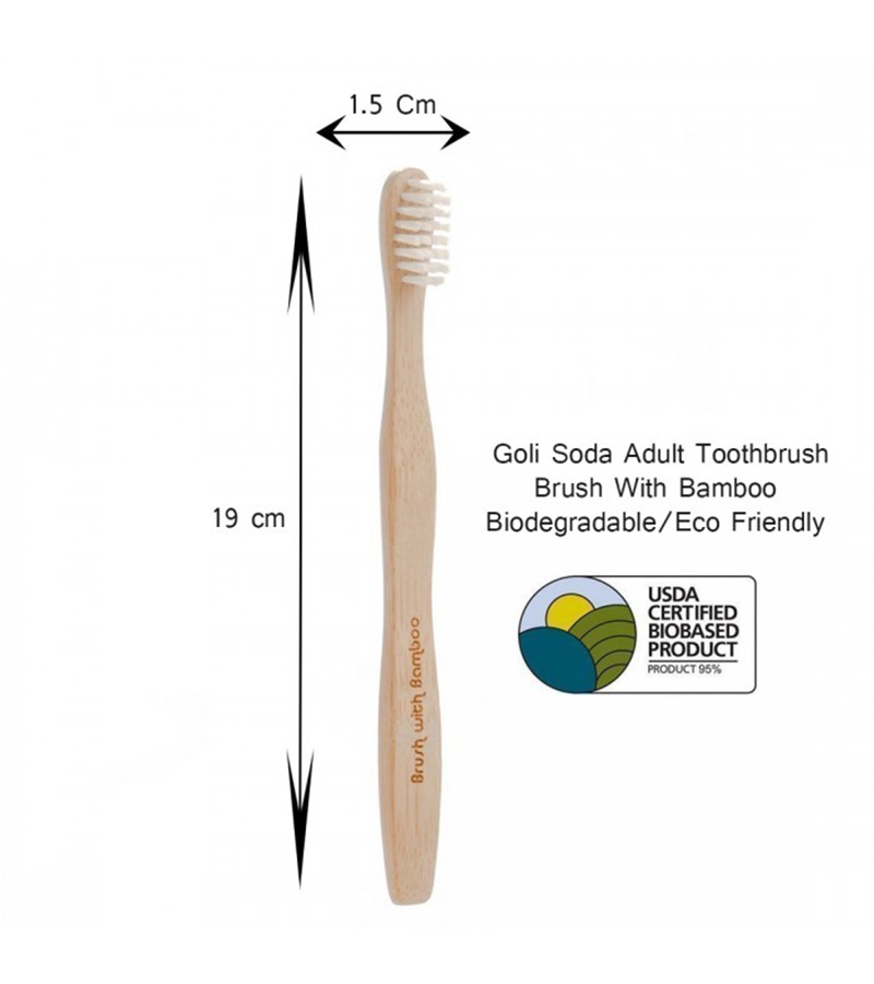 Goli Soda + tools + Biodegradable Bamboo Toothbrush For Adults + Pack of 2 + discount
