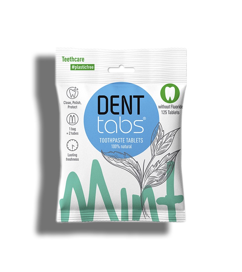 Denttabs + toothpaste & tabs + Denttabs toothpaste tablets – Mint flavor 125 Tablets without fluoride + 125 Tablets + buy