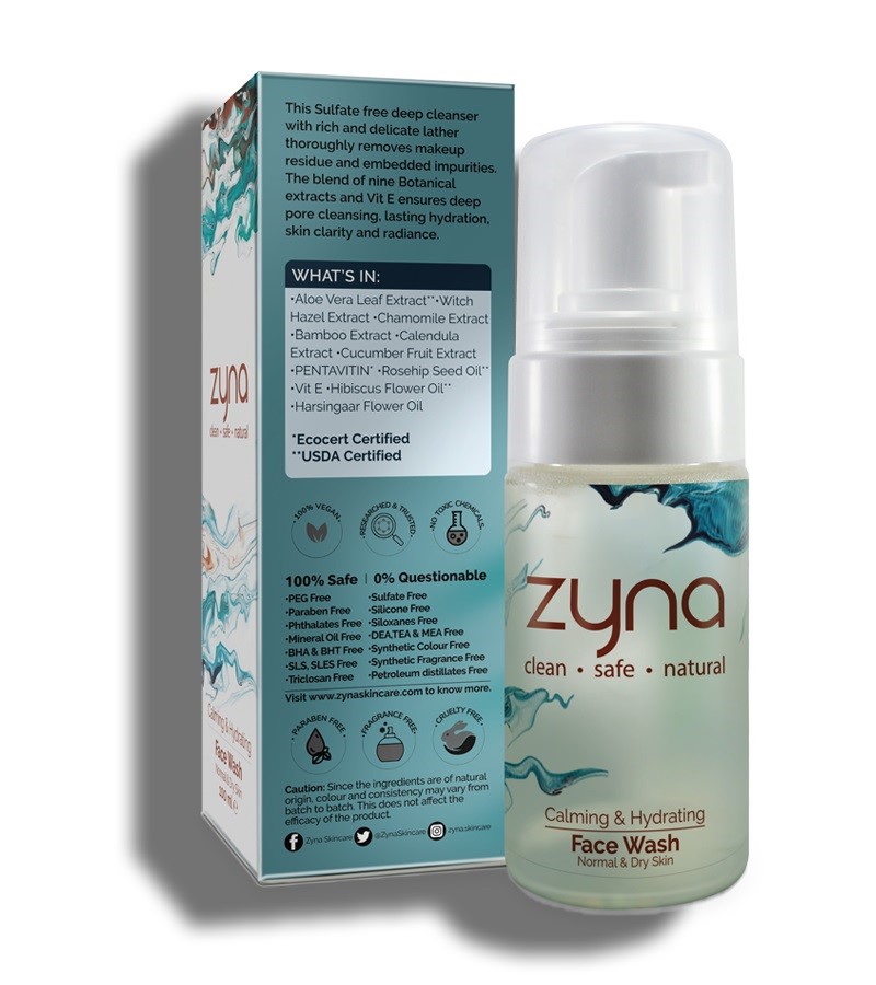 Zyna + toners + mists + Hydrating Toner & Facewash for normal / dry skin + 200ml + online
