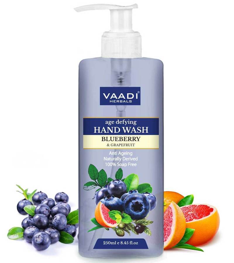 Vaadi Herbals + soaps + liquid handwash + Age Defying Blueberry & Grapefruit Hand Wash + 250 ml + shop