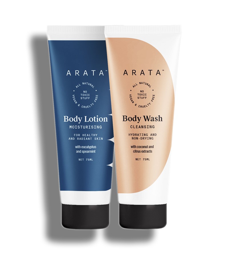 Arata + body butters + creams + Natural Body Care Set For Men & Women With Body Lotion (75 Ml) & Body Wash (75 Ml) + 150ml + buy