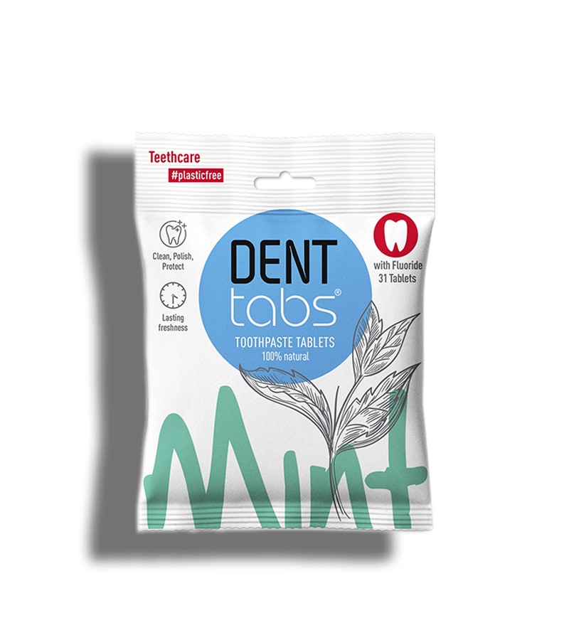 Denttabs + toothpaste & tabs + Denttabs toothpaste tablets – Mint flavor Plastic Free 31 Tablets with fluoride + 31 Tablets + buy