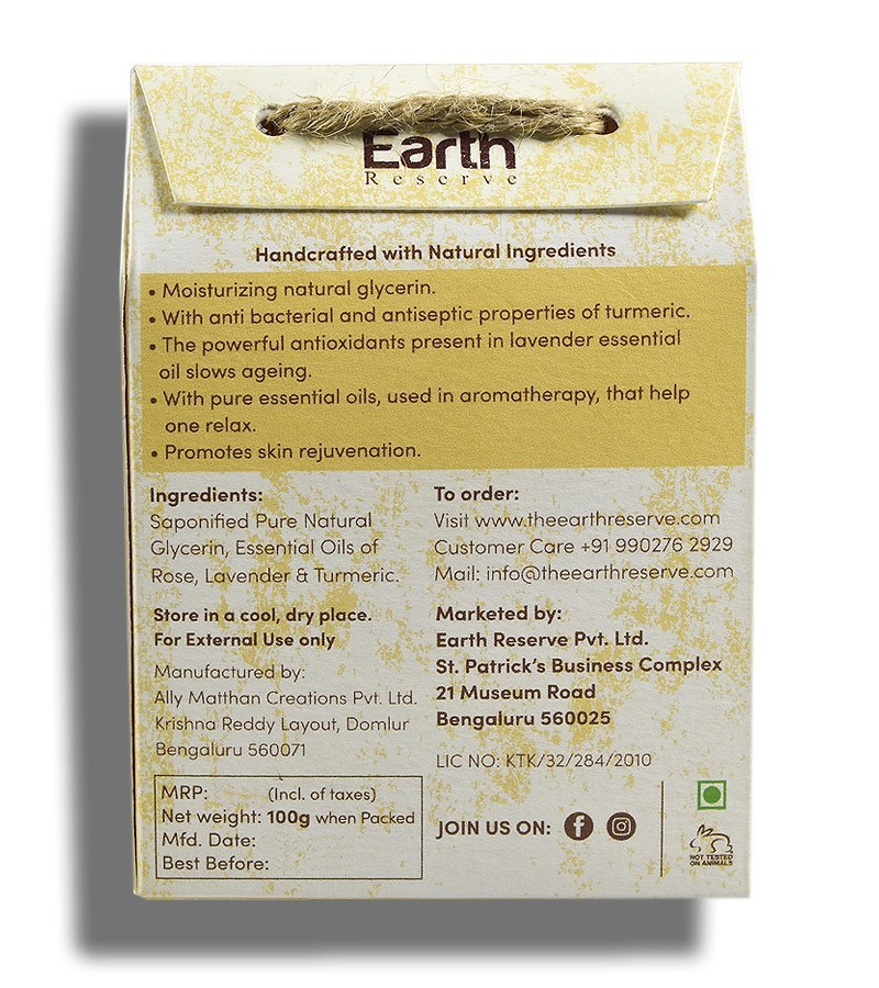 The Earth Reserve + soaps + liquid handwash + Lavender & Turmeric Infused  Natural Glycerin Soap + 100 gm + discount