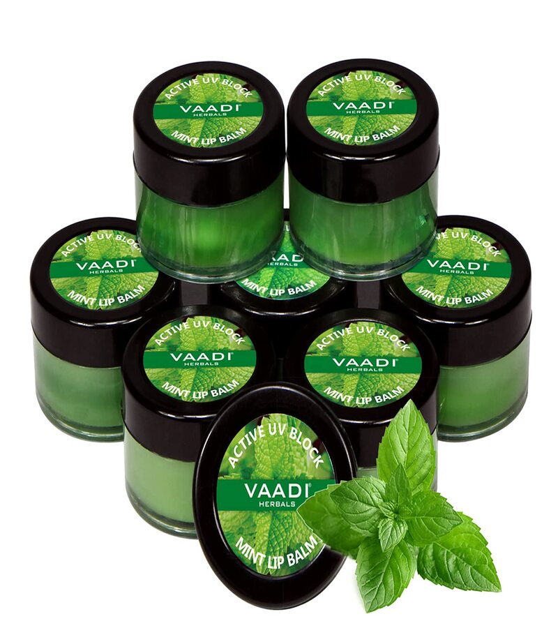 Vaadi Herbals + lips + Lip Balm - Mint + Pack of 8 + buy