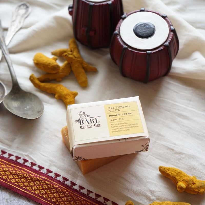 Bare Necessities + soaps + liquid handwash + Spa Bars (Soaps) + Turmeric Spa Bar : And It was All Yellow (75 gm) + online