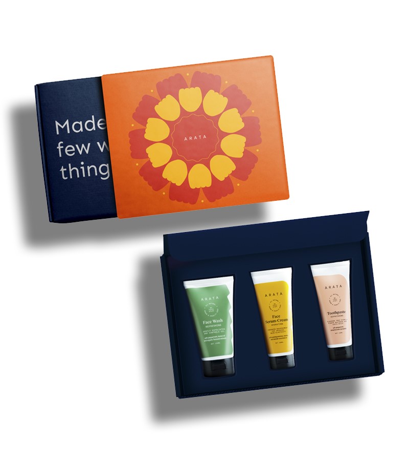 Arata + Gift Sets + Natural Essential Morning Regime Face & Oral Care Gift Box For Men & Women + 350ml + buy