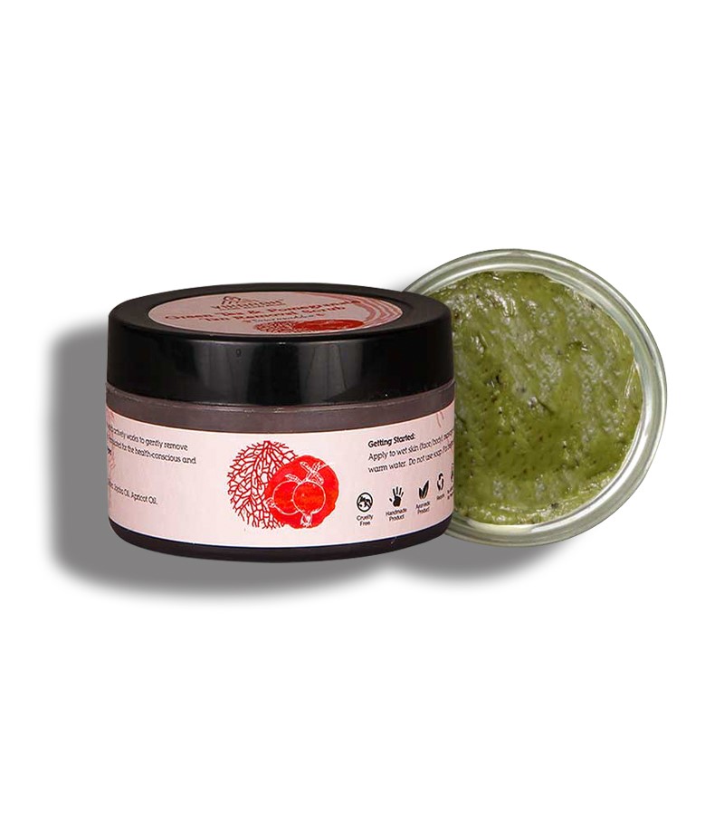 Vikarah + face wash + scrubs + Green Tea & Pomegranate Tan Removal Scrub + 40 gm + online