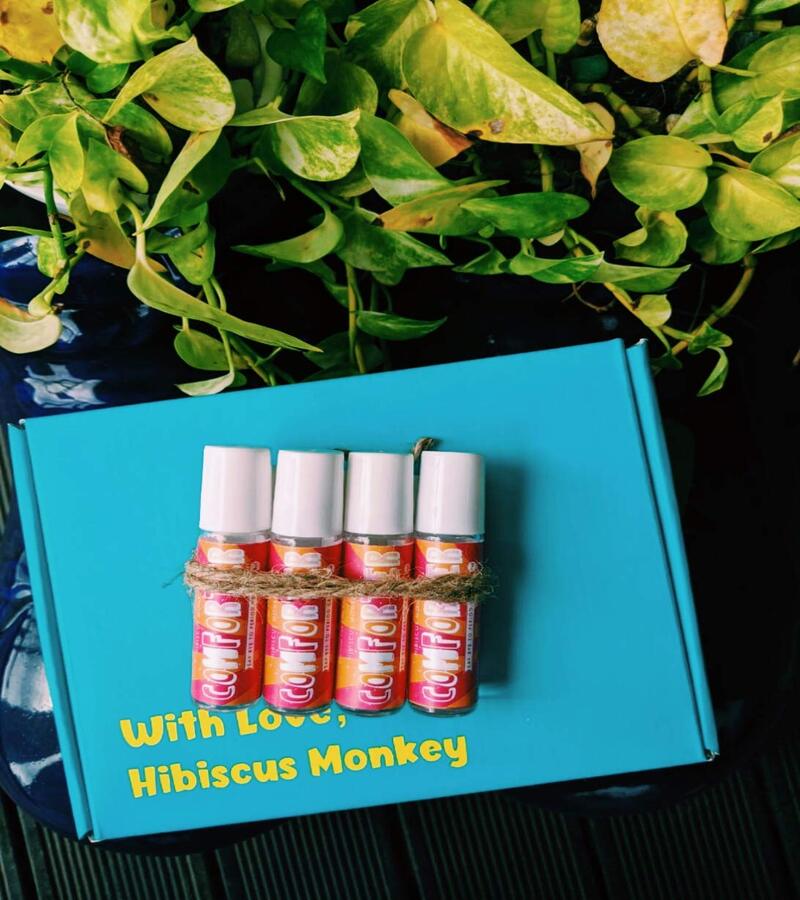 Hibiscus Monkey + pain relief + The Comforter Bundle + Pack of 4 + discount