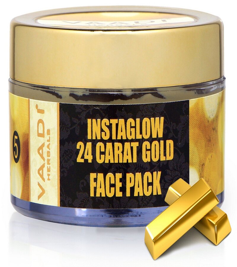 Vaadi Herbals + peels & masks + 24 Carat Gold Face Pack - Vitamin-E & Lemon Peel + 70g + discount