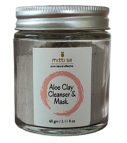 Mitti Se + peels & masks + Aloe Clay Cleanser & Mask + 60gm + buy