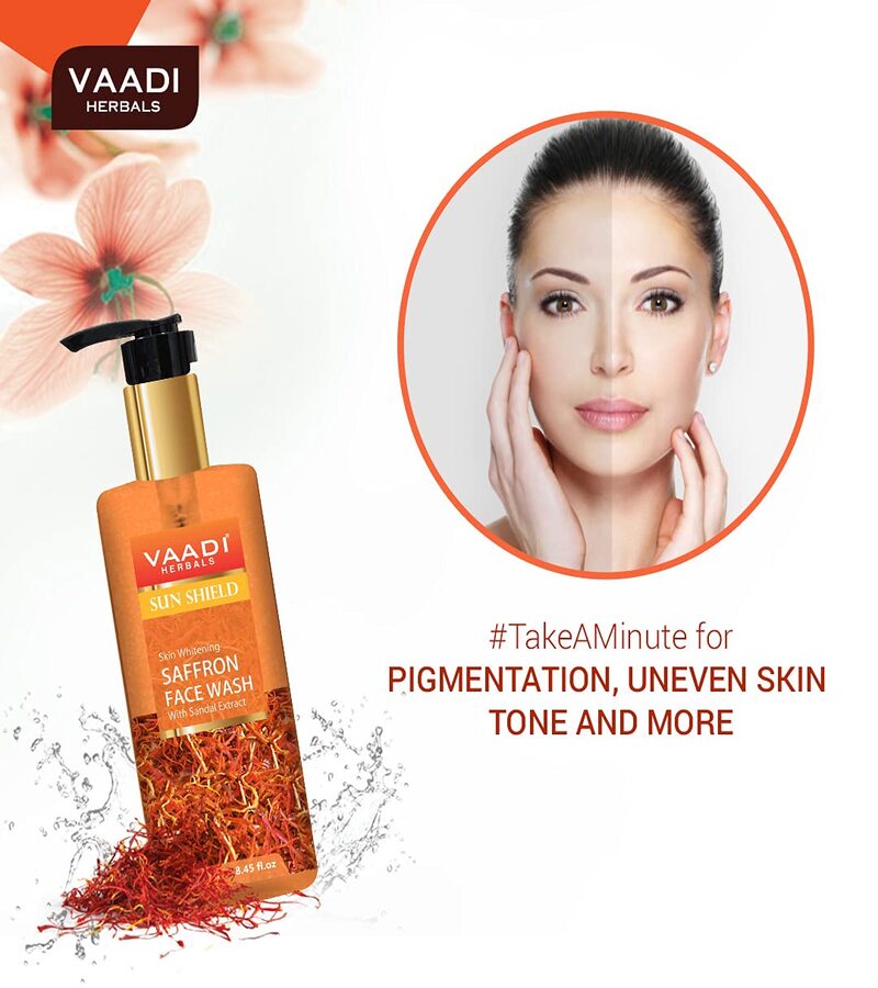 Vaadi Herbals + face wash + scrubs + Skin Whitening Saffron Face Wash with Sandal Extract + Pack Of 2 + discount